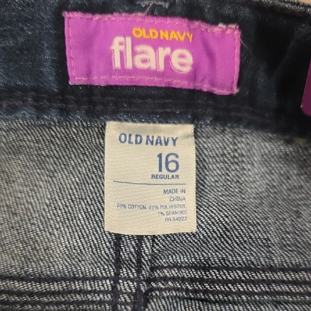 (J7) Old Navy Flare Dark Blue Shorts, Sz 16 Girls
